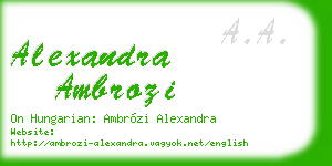 alexandra ambrozi business card